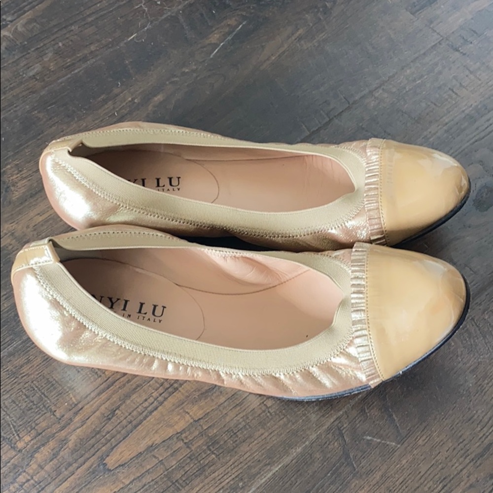 ANYI LU luxury ballet shoes Gold 39